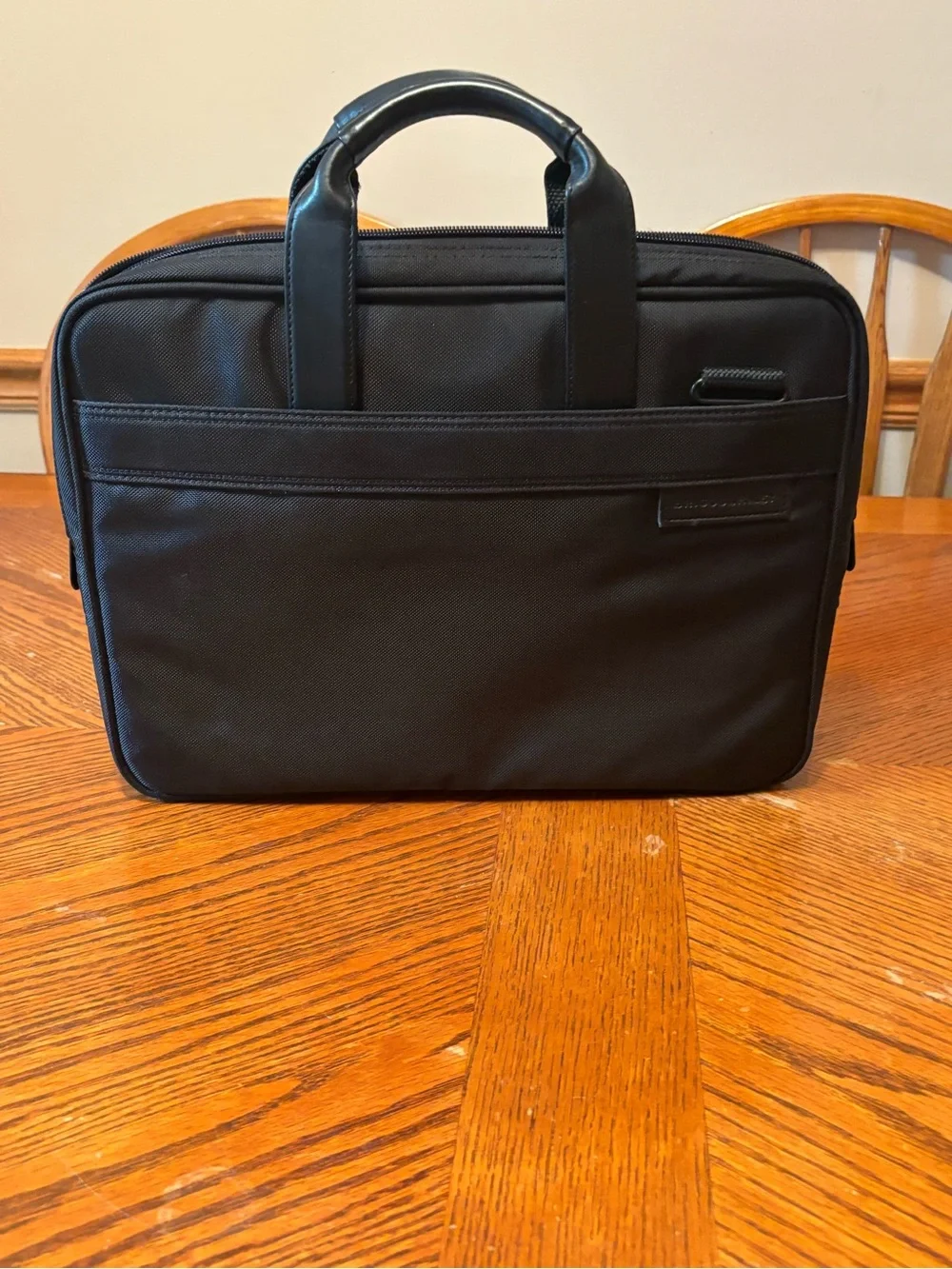 Briggs & Riley @work Black Ballistic Nylon Slim Laptop Briefcase Bag Tech Brief